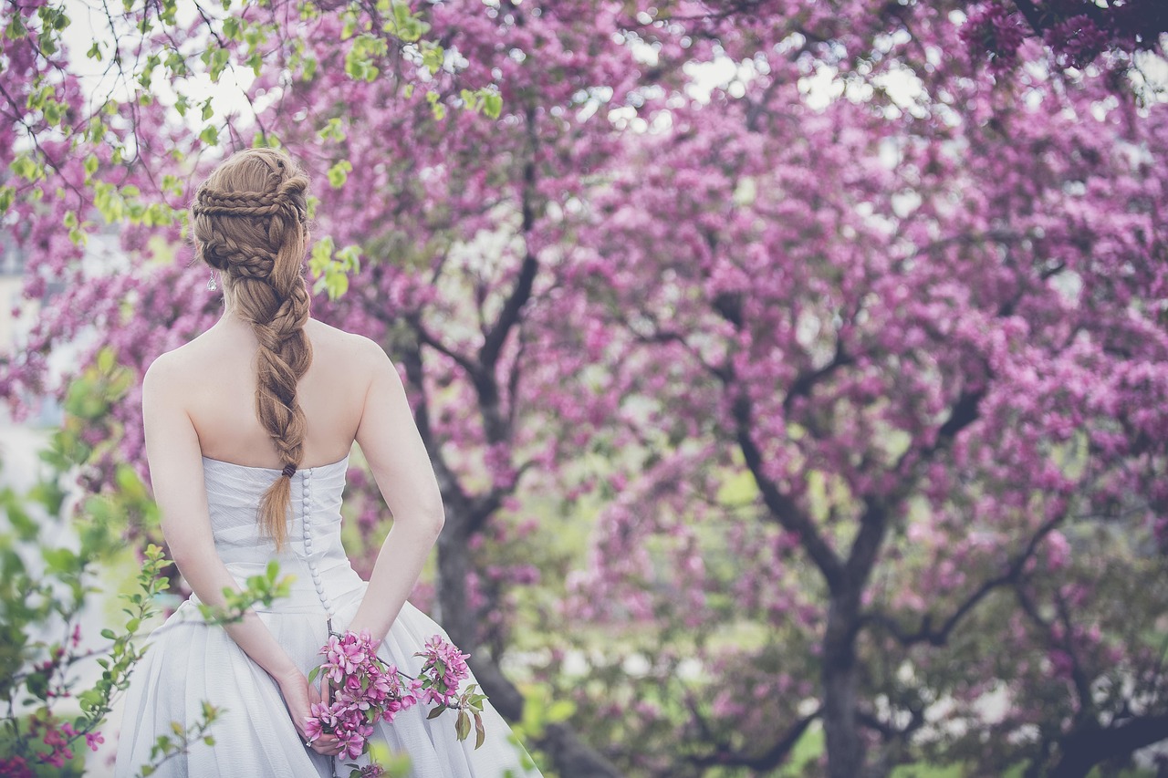 wedding ceremony Niagara orchard pear trees