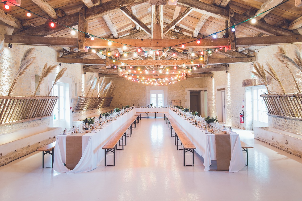 Ontario stone barn wedding reception interior